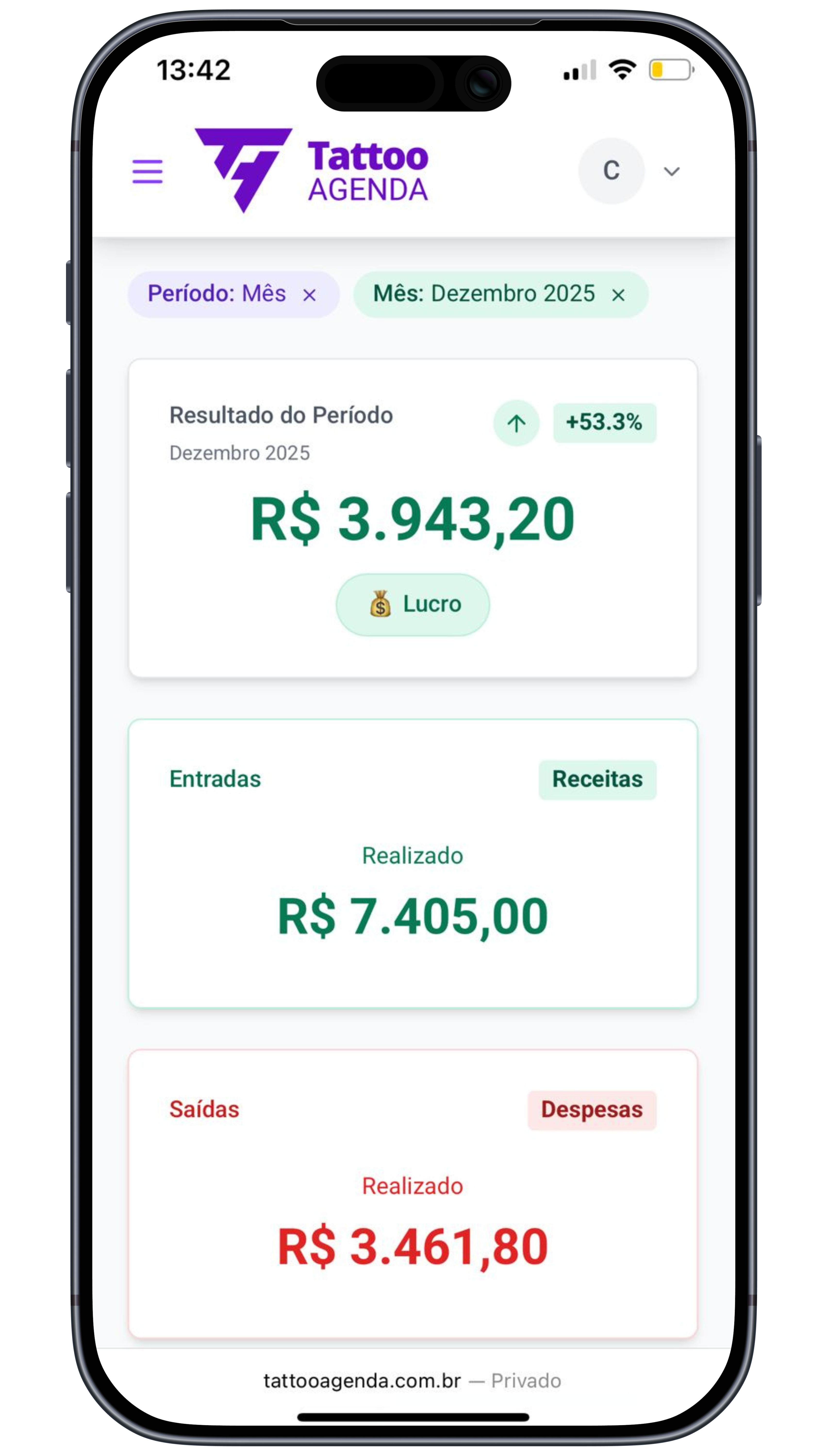 Dashboard profissional